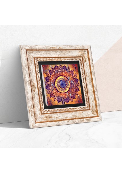 Mandala Taş Duvar Tablosu Çerçeveli Duvar Dekoru Wall Art T1-230