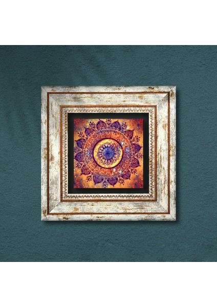 Mandala Taş Duvar Tablosu Çerçeveli Duvar Dekoru Wall Art T1-230
