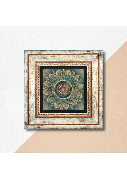 Mandala Taş Duvar Tablosu Çerçeveli Duvar Dekoru Wall Art T1-231