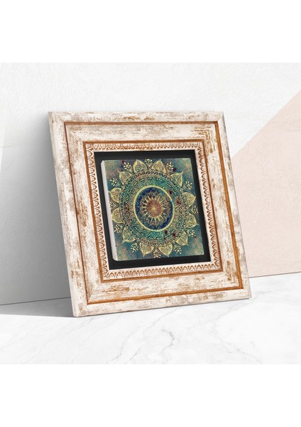 Mandala Taş Duvar Tablosu Çerçeveli Duvar Dekoru Wall Art T1-231