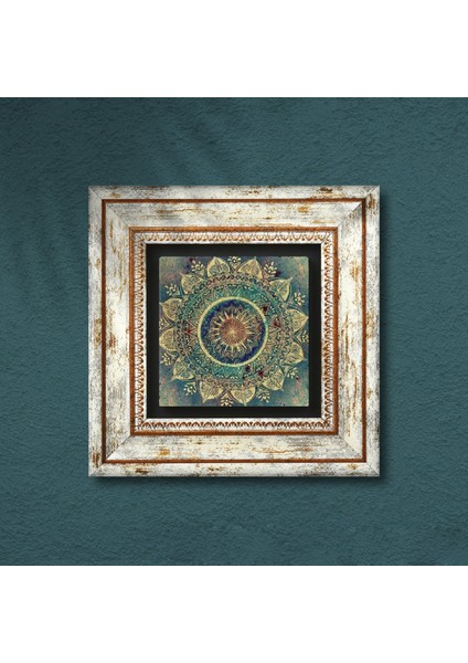 Mandala Taş Duvar Tablosu Çerçeveli Duvar Dekoru Wall Art T1-231