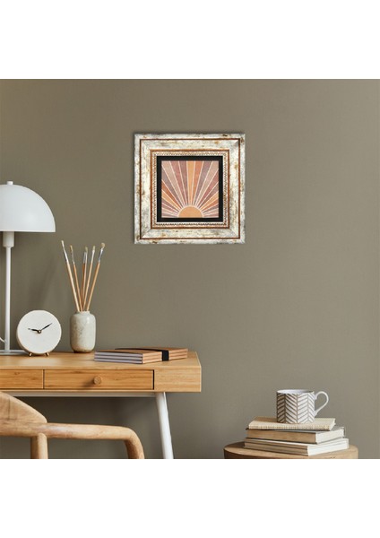 Minimalist Soyut Taş Duvar Tablosu Çerçeveli Duvar Dekoru Wall Art T1-235