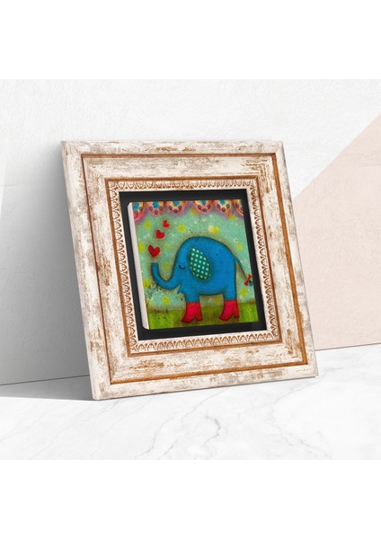 Fil Taş Duvar Tablosu Çerçeveli Duvar Dekoru Wall Art T1-409