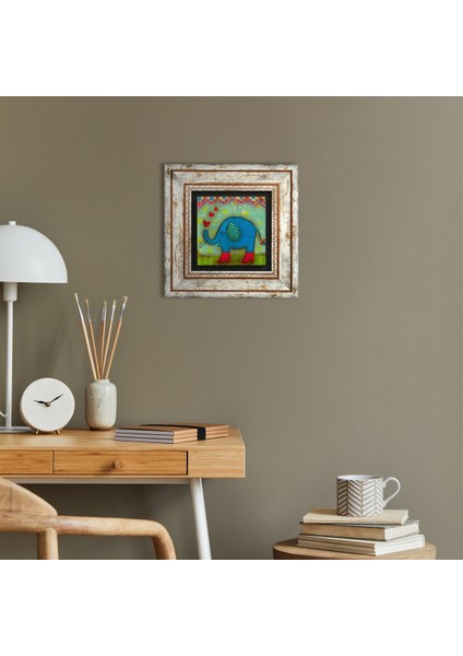 Fil Taş Duvar Tablosu Çerçeveli Duvar Dekoru Wall Art T1-409