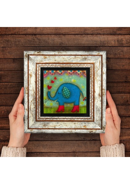 Fil Taş Duvar Tablosu Çerçeveli Duvar Dekoru Wall Art T1-409