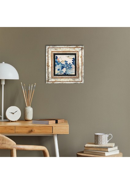 Fuji Dağı Japon Sanatı Taş Duvar Tablosu Çerçeveli Duvar Dekoru Wall Art T1-240