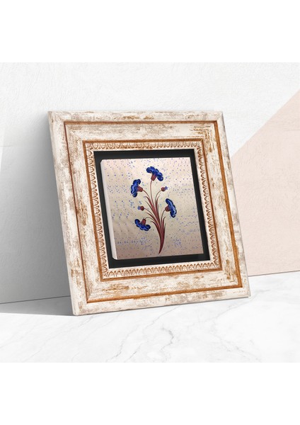 Ebru Sanatı Taş Duvar Tablosu Çerçeveli Duvar Dekoru Wall Art T1-242