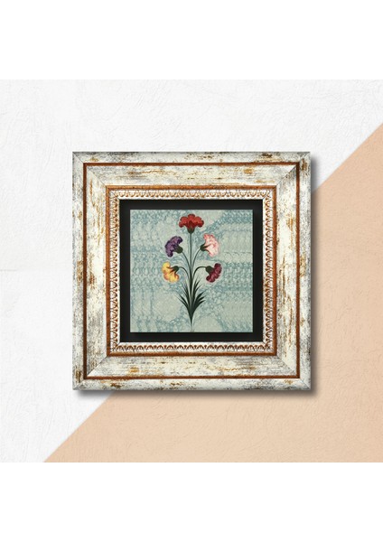 Ebru Sanatı Taş Duvar Tablosu Çerçeveli Duvar Dekoru Wall Art T1-243