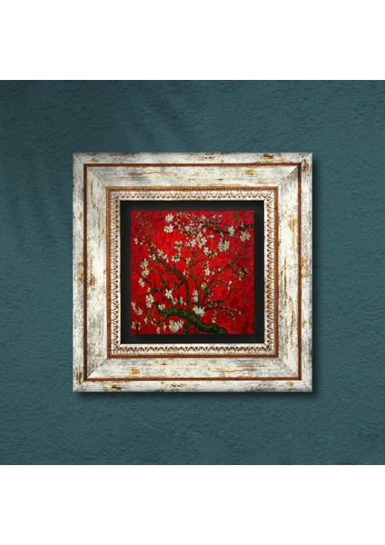 Van Gogh Badem Ağacı Taş Duvar Tablosu Çerçeveli Duvar Dekoru Wall Art T1-47
