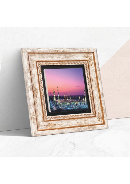 Ravza-i Mutahhara Taş Duvar Tablosu Çerçeveli Duvar Dekoru Wall Art T1-58