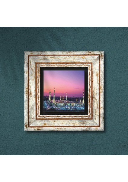 Ravza-i Mutahhara Taş Duvar Tablosu Çerçeveli Duvar Dekoru Wall Art T1-58