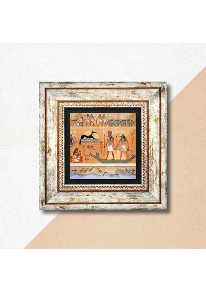 Antik Mısır Taş Duvar Tablosu Çerçeveli Duvar Dekoru Wall Art T1-68
