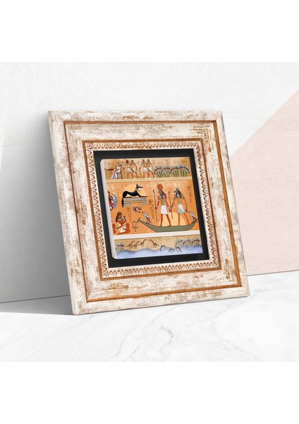 Antik Mısır Taş Duvar Tablosu Çerçeveli Duvar Dekoru Wall Art T1-68