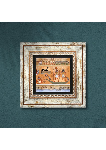Antik Mısır Taş Duvar Tablosu Çerçeveli Duvar Dekoru Wall Art T1-68