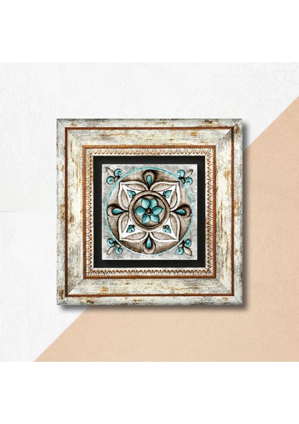 Çini Sanatı Taş Duvar Tablosu Çerçeveli Duvar Dekoru Wall Art T1-29