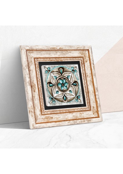 Çini Sanatı Taş Duvar Tablosu Çerçeveli Duvar Dekoru Wall Art T1-29