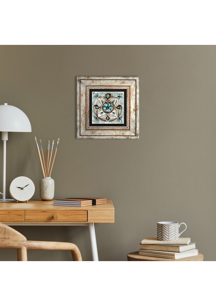 Çini Sanatı Taş Duvar Tablosu Çerçeveli Duvar Dekoru Wall Art T1-29