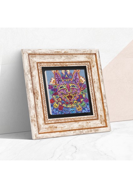 Louis Wain Kediler Taş Duvar Tablosu Çerçeveli Duvar Dekoru Wall Art T1-314