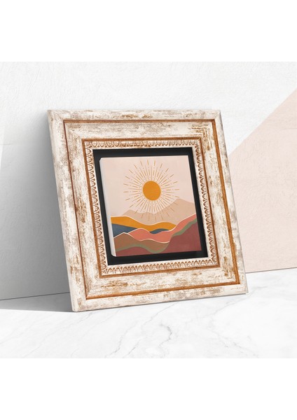 Bohem Taş Duvar Tablosu Çerçeveli Duvar Dekoru Wall Art T1-319