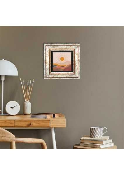 Bohem Taş Duvar Tablosu Çerçeveli Duvar Dekoru Wall Art T1-319