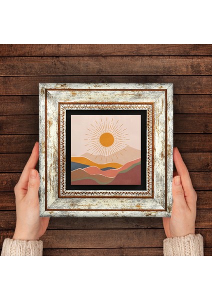 Bohem Taş Duvar Tablosu Çerçeveli Duvar Dekoru Wall Art T1-319