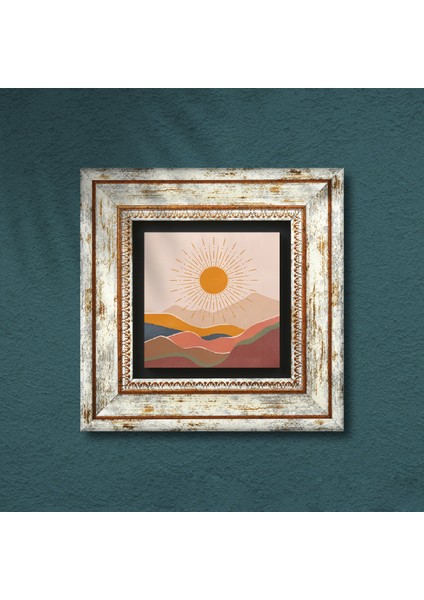 Bohem Taş Duvar Tablosu Çerçeveli Duvar Dekoru Wall Art T1-319