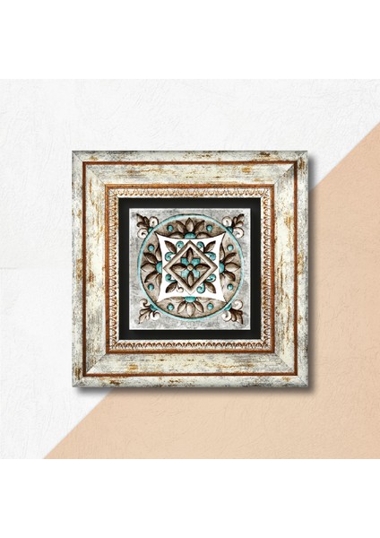 Çini Sanatı Taş Duvar Tablosu Çerçeveli Duvar Dekoru Wall Art T1-32