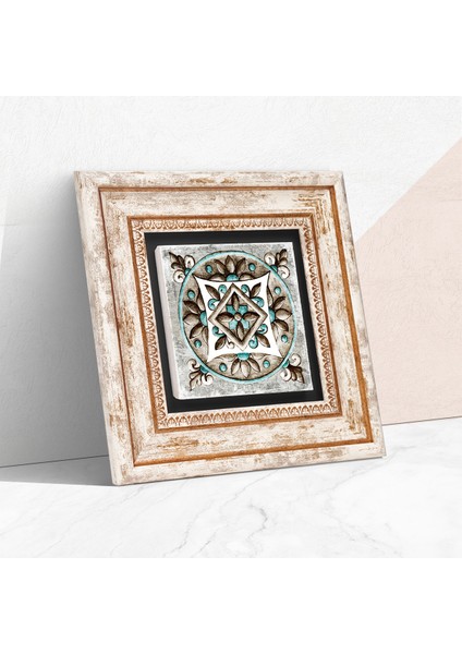 Çini Sanatı Taş Duvar Tablosu Çerçeveli Duvar Dekoru Wall Art T1-32