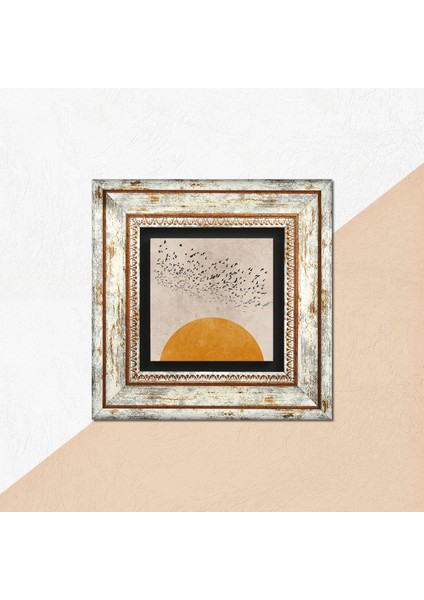 Minimalist Taş Duvar Tablosu Çerçeveli Duvar Dekoru Wall Art T1-320