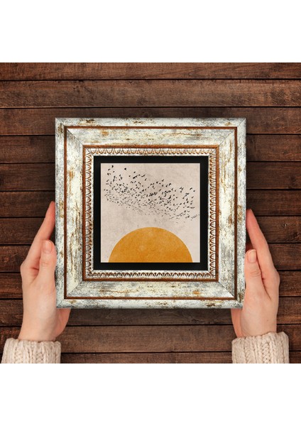 Minimalist Taş Duvar Tablosu Çerçeveli Duvar Dekoru Wall Art T1-320