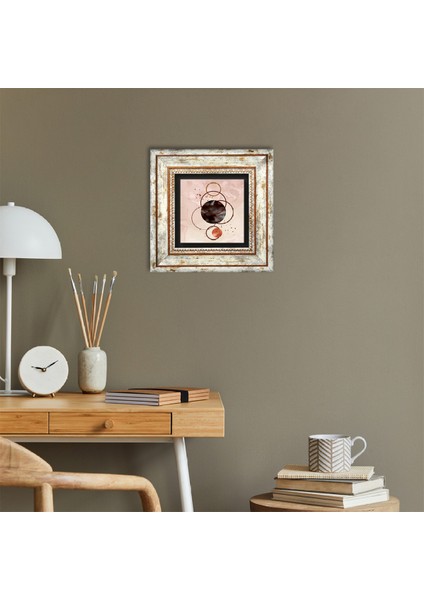Minimalist Soyut Taş Duvar Tablosu Çerçeveli Duvar Dekoru Wall Art T1-329