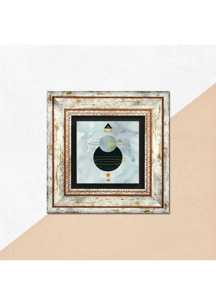 Minimalist Soyut Taş Duvar Tablosu Çerçeveli Duvar Dekoru Wall Art T1-330