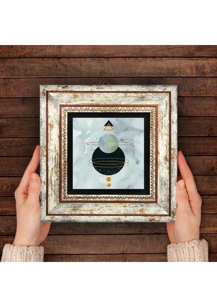 Minimalist Soyut Taş Duvar Tablosu Çerçeveli Duvar Dekoru Wall Art T1-330