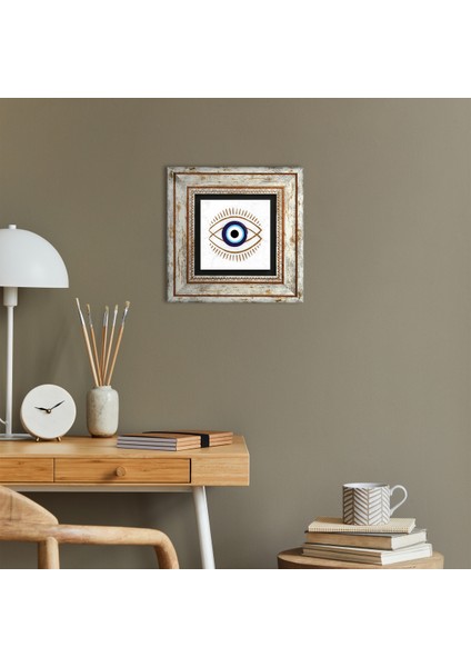 Nazar Taş Duvar Tablosu Çerçeveli Duvar Dekoru Wall Art T1-347