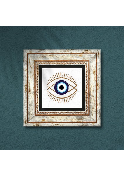 Nazar Taş Duvar Tablosu Çerçeveli Duvar Dekoru Wall Art T1-347