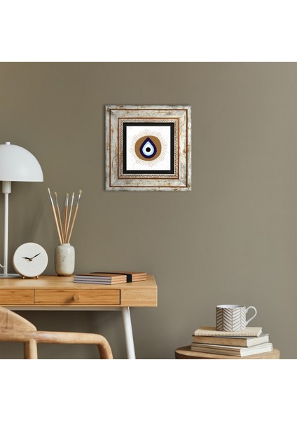 Nazar Taş Duvar Tablosu Çerçeveli Duvar Dekoru Wall Art T1-351
