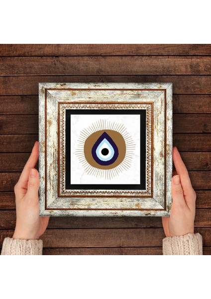 Nazar Taş Duvar Tablosu Çerçeveli Duvar Dekoru Wall Art T1-351