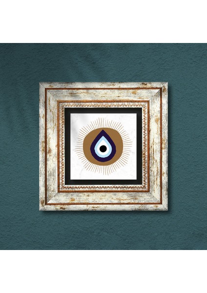 Nazar Taş Duvar Tablosu Çerçeveli Duvar Dekoru Wall Art T1-351