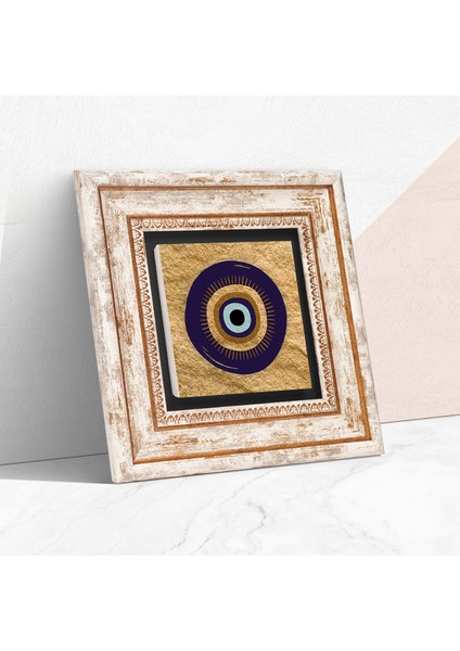 Nazar Taş Duvar Tablosu Çerçeveli Duvar Dekoru Wall Art T1-358