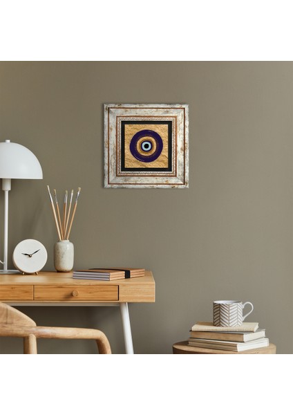 Nazar Taş Duvar Tablosu Çerçeveli Duvar Dekoru Wall Art T1-358