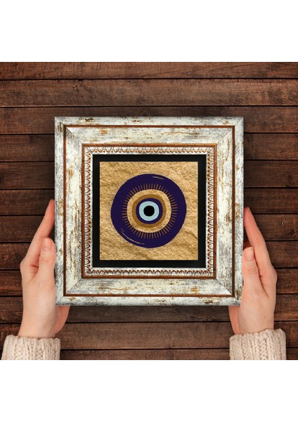 Nazar Taş Duvar Tablosu Çerçeveli Duvar Dekoru Wall Art T1-358