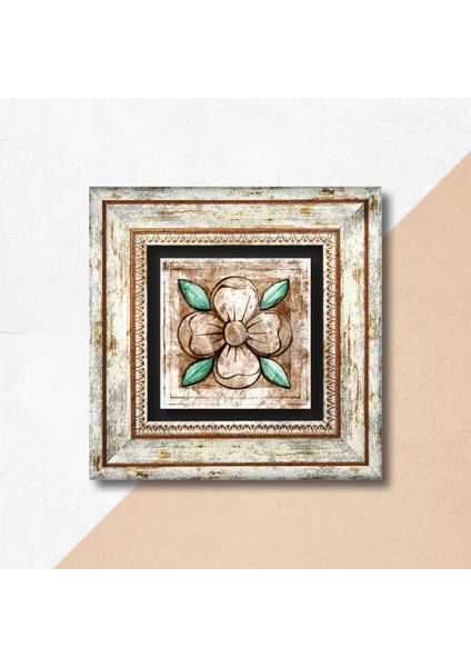 Fas Desenli Vintage Taş Duvar Tablosu Çerçeveli Duvar Dekoru Wall Art T1-37