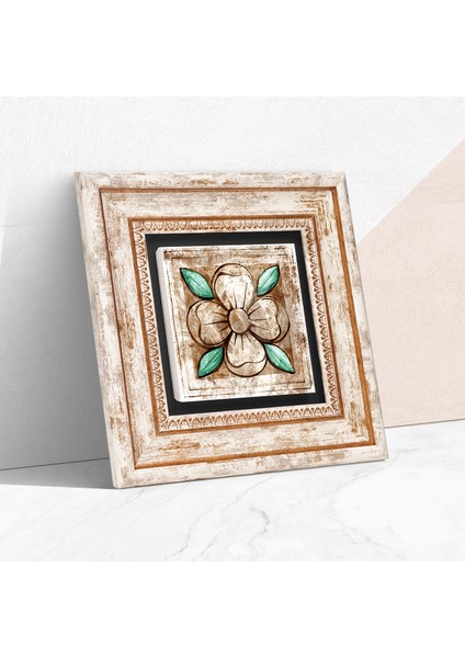 Fas Desenli Vintage Taş Duvar Tablosu Çerçeveli Duvar Dekoru Wall Art T1-37