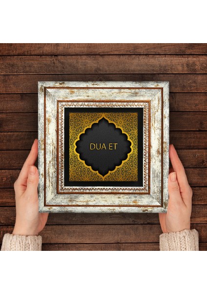Dua Et Taş Duvar Tablosu Çerçeveli Duvar Dekoru Wall Art T1-147