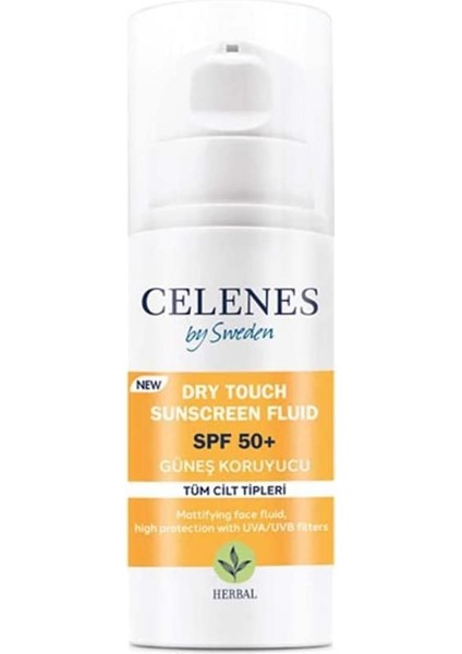 Celenes Herbal Dry Touch Yüksek Korumalı Fluid 50 Spf Güneş Koruyucu Yüz ve Dekolte Böesi