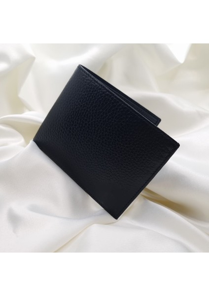 Collection Hakiki Deri Siyah Renk Klasik Yatay Erkek Cüzdan