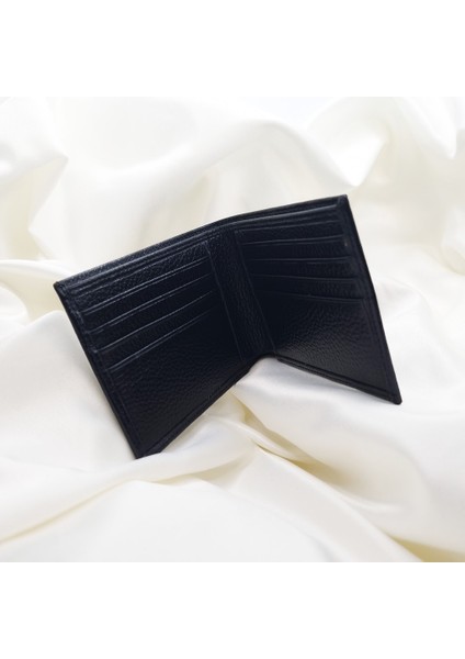 Collection Hakiki Deri Siyah Renk Klasik Yatay Erkek Cüzdan