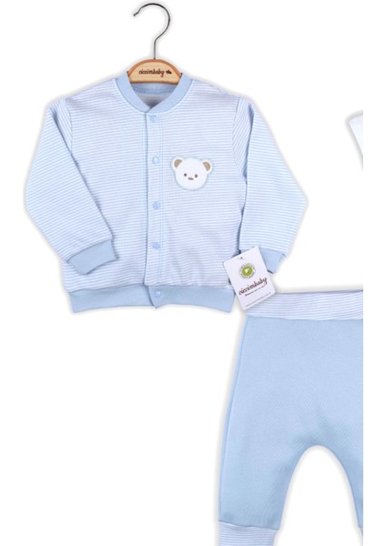 Çizgili Bear Hırkalı % 100 Pamuk Erkek Bebek Takım fiyatları
