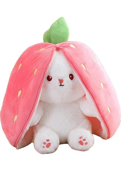 Vogue Element Tavşan Peluş Oyuncak Sevimli Fermuar Süslemesi Sevimli Uzun Kulaklı Yumuşak Yastık 25CM Pembe (Yurt Dışından)