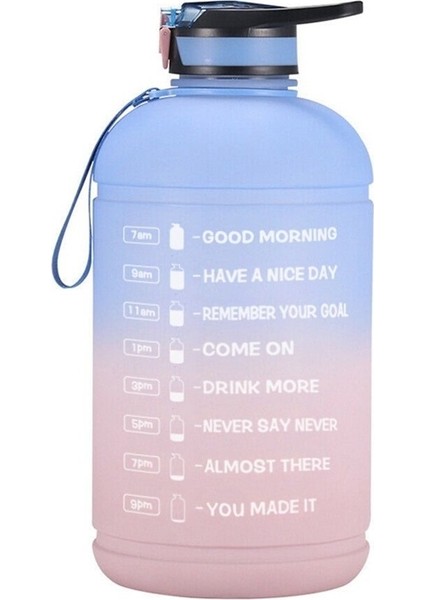 Iki Renkli Degrade 3.78L Yaratıcı Spor Su Şişesi 1 Galon Yazdırılabilir Plastik Fitness Büyük Su Şişesi (Yurt Dışından)